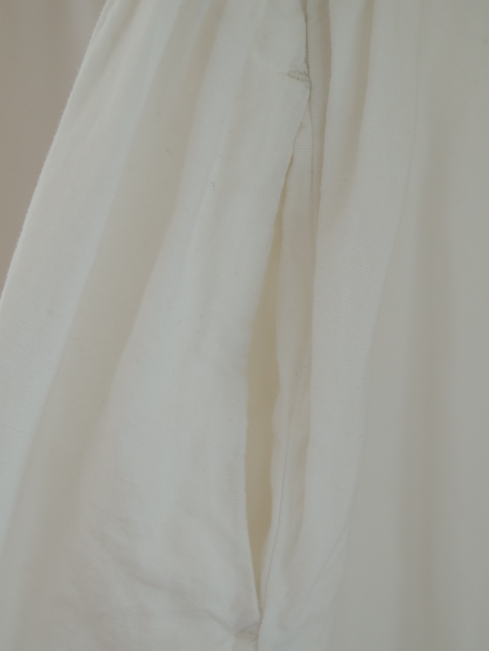 Uniqlo Linen Cotton Square Neck A Line Shirred Midi Dress White M Renfaire Flowy - Picture 3 of 9